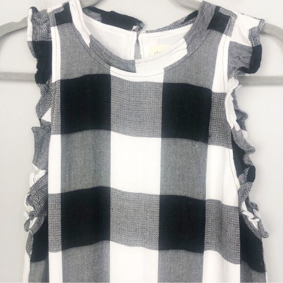 ANTHROPOLOGIE | CLOTH & STONE Buffalo Plaid Black & White Romper Women’s Size L - Picture 6 of 13